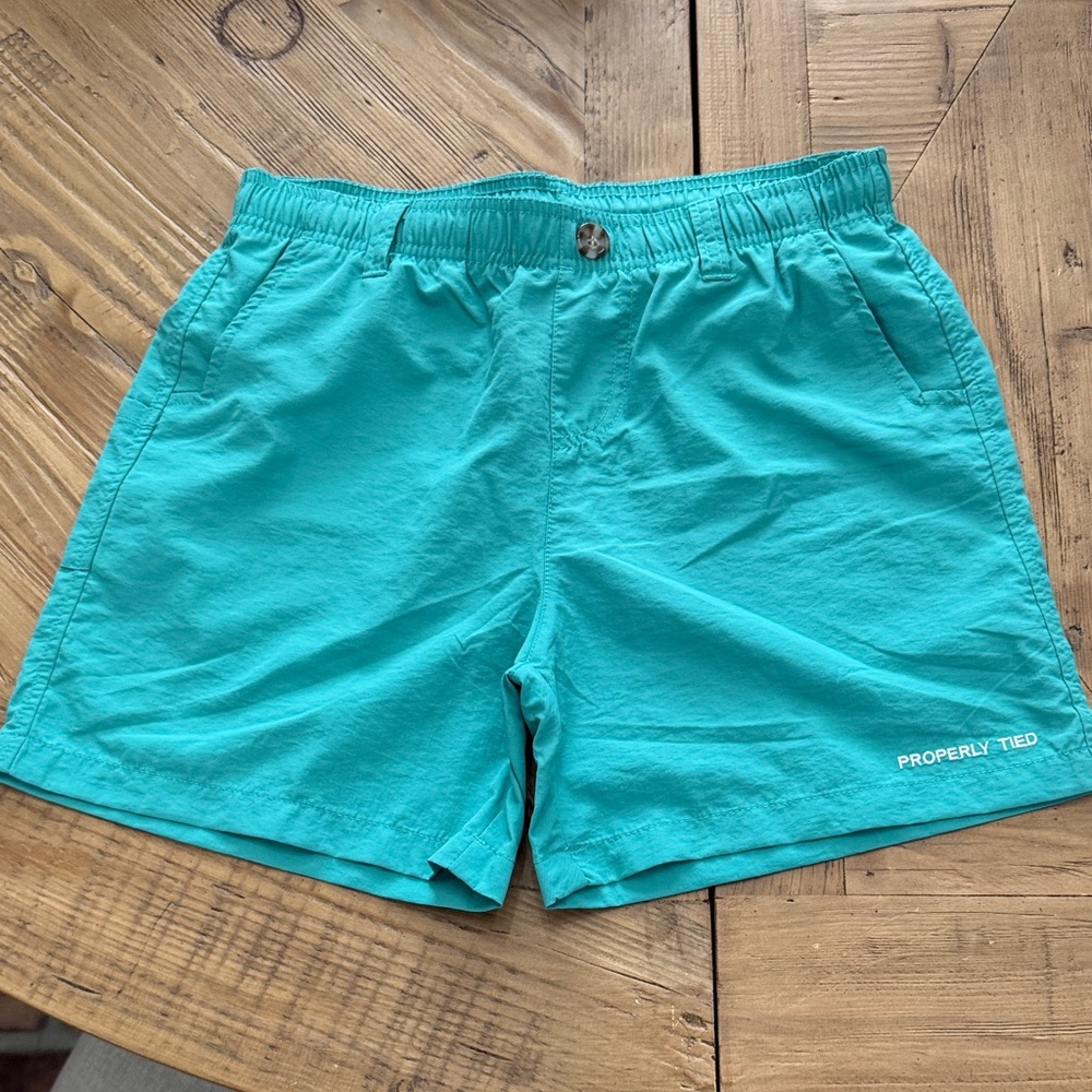 Properly Tied Kids Aqua Shorts